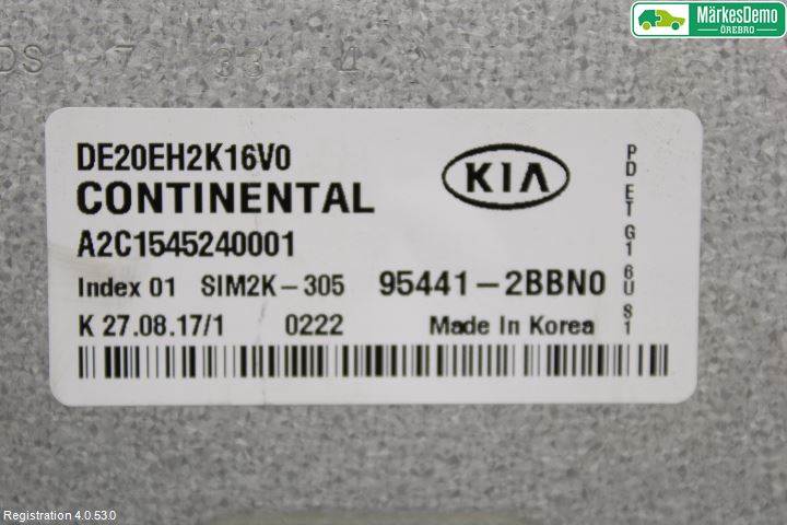 Kia NIRO (DE) 17-22 Styreenhet Gearkasse