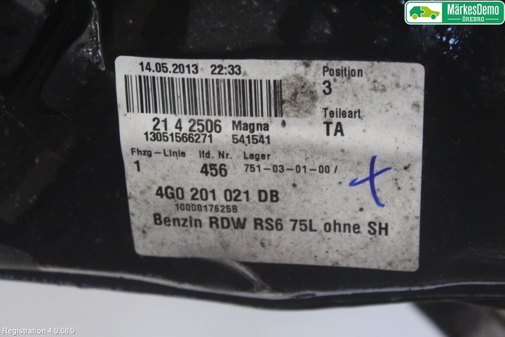 Audi A6/S6 4G 11-18 Drivstofftank Innsprøytning