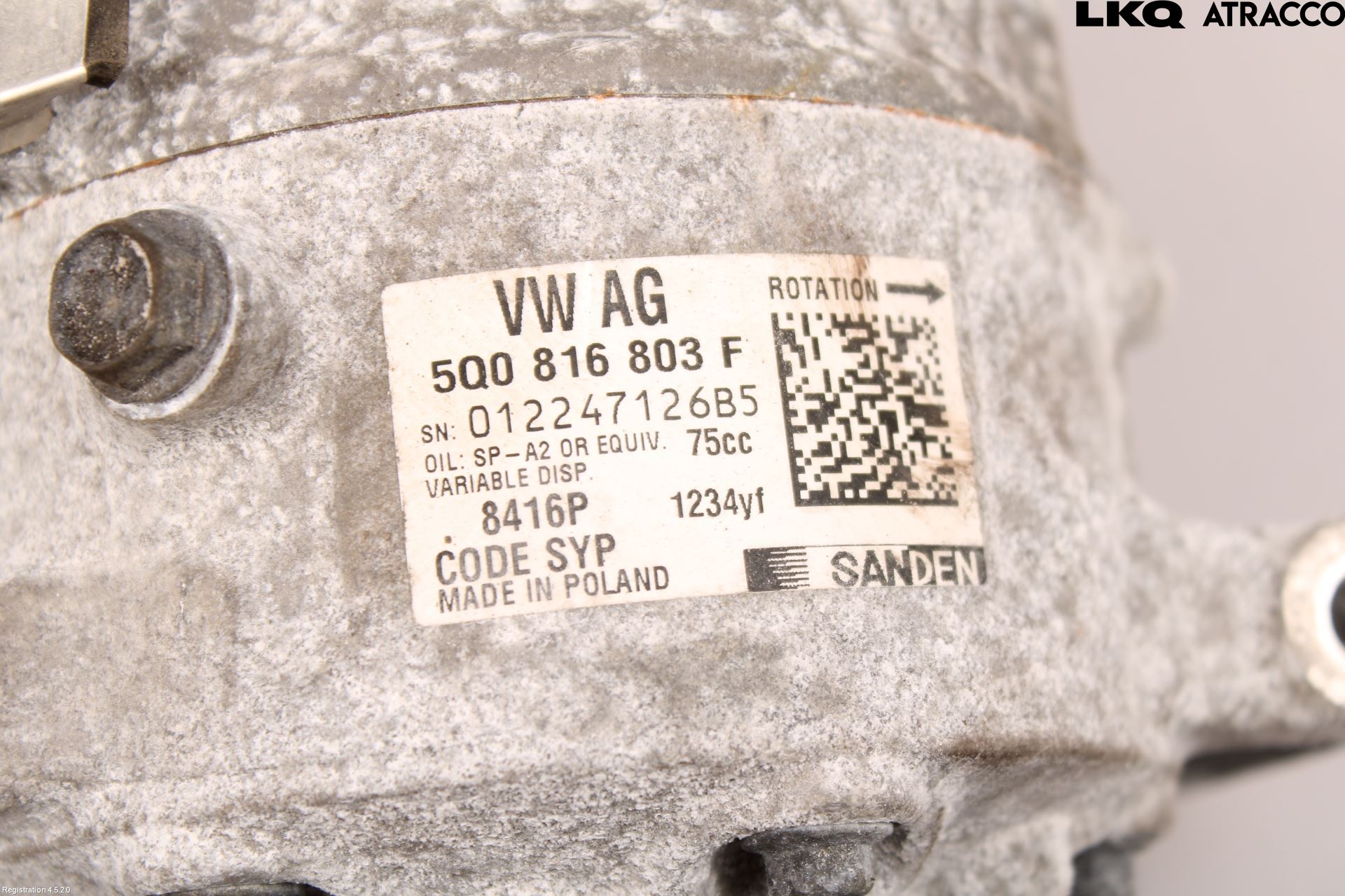 Volkswagen VW PASSAT 15-19 Varme Ac Kompressor