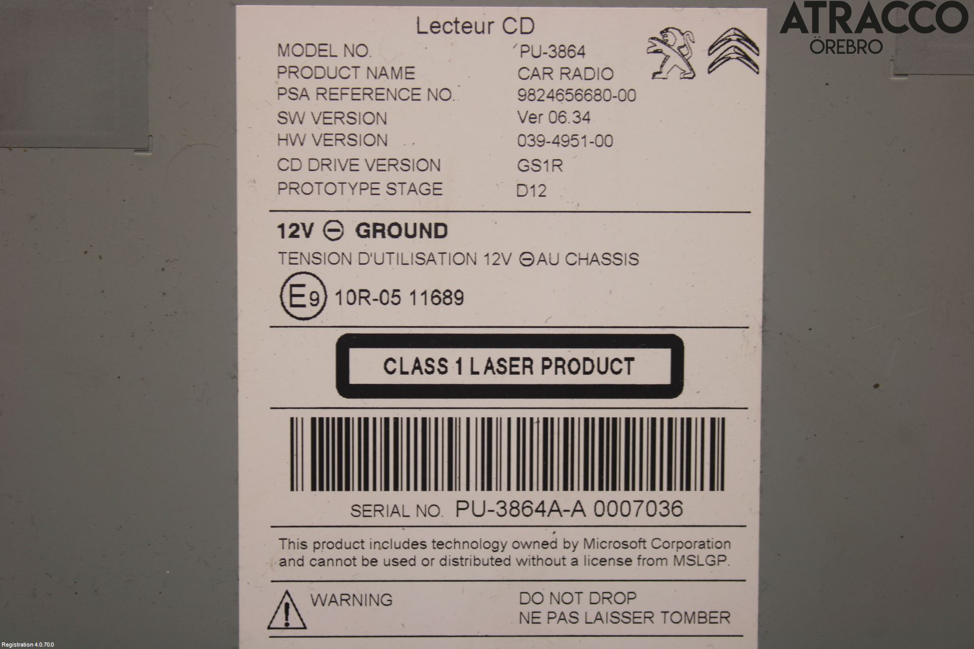 Peugeot 508 11-18 Stereo Cd Veksler