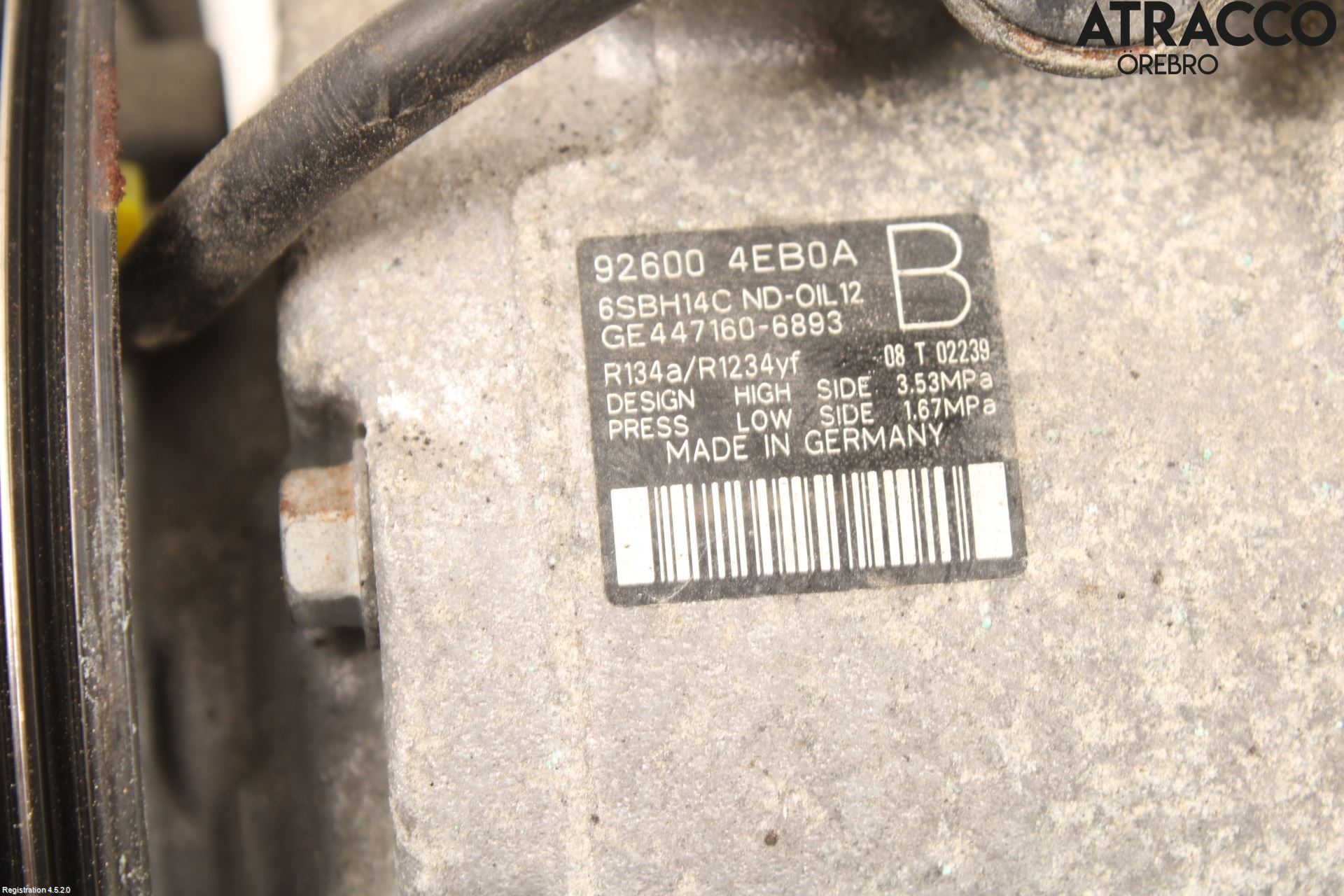 Nissan QASHQAI 14-17 Varme Ac Kompressor