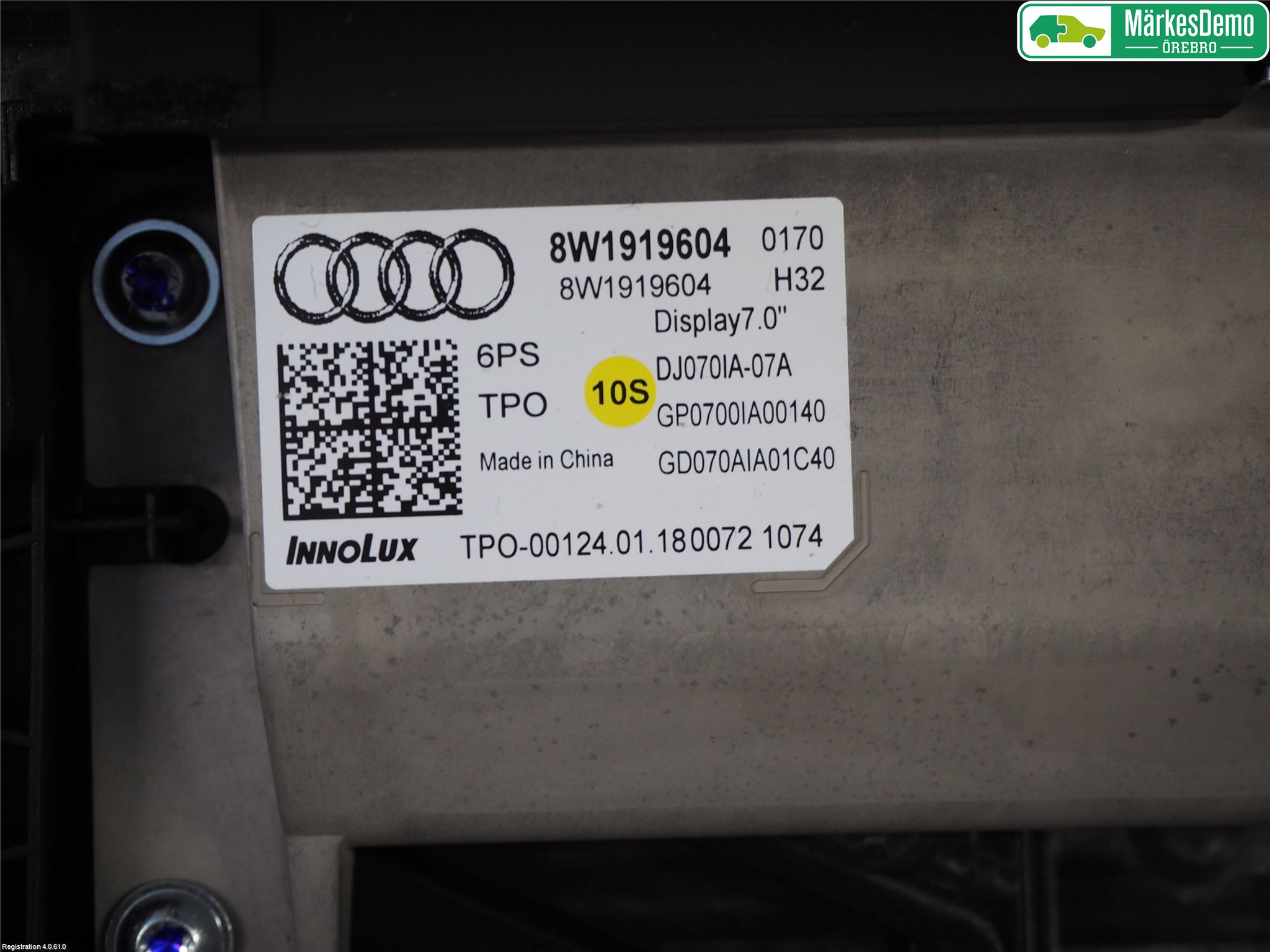 Audi A4/S4 B9 16-19 Instr Skjerm Dvd-Gps-Ac-Tlf