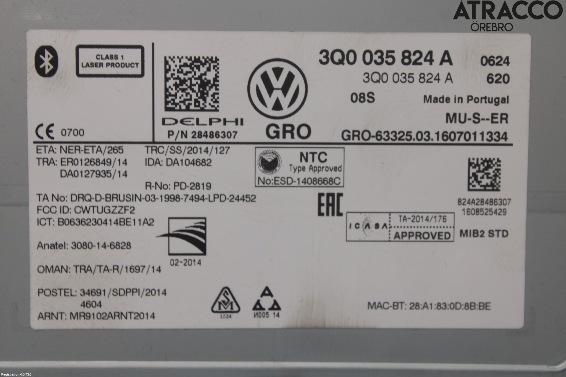 Volkswagen VW PASSAT 15-19 Stereo Radio