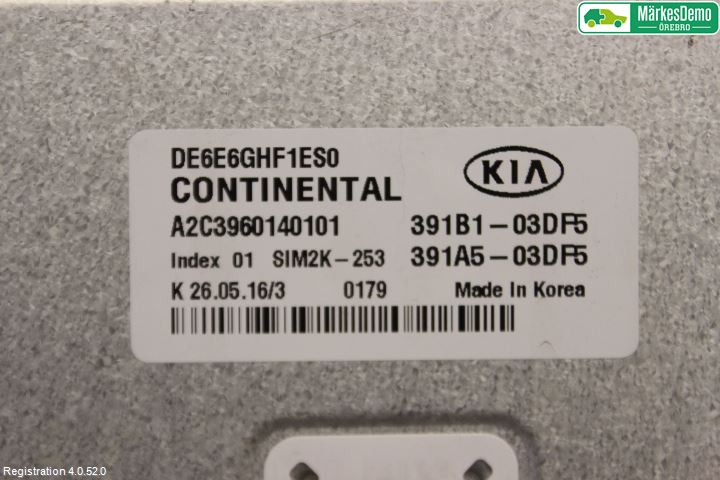 Kia NIRO (DE) 17-22 Styreenhet Innsprøytning