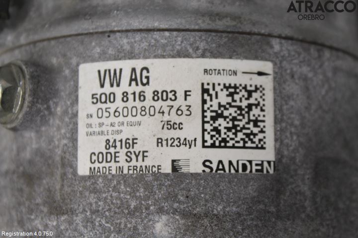 Audi A1/S1 11-18 Varme Ac Kompressor