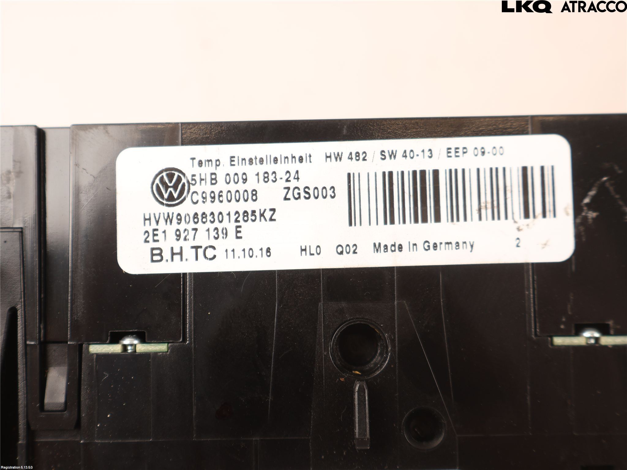 Volkswagen VW CRAFTER 06-16 Varme Ac Betjening-Display