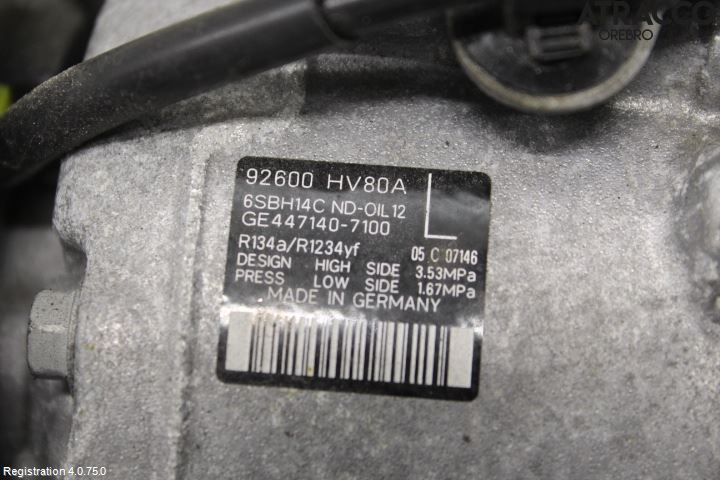 Nissan QASHQAI 17-21 Varme Ac Kompressor