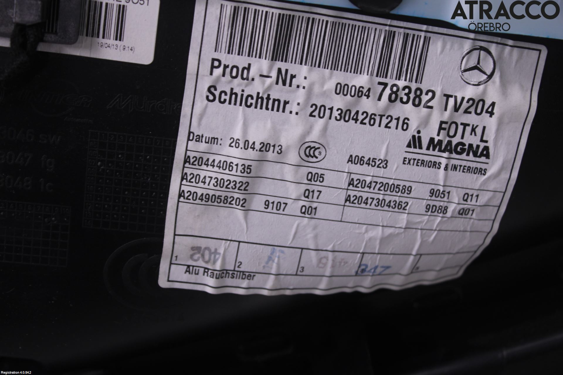 Mercedes-Benz MB C-KLASS (W204) 07-15 Innr Dørtrekk Venstre