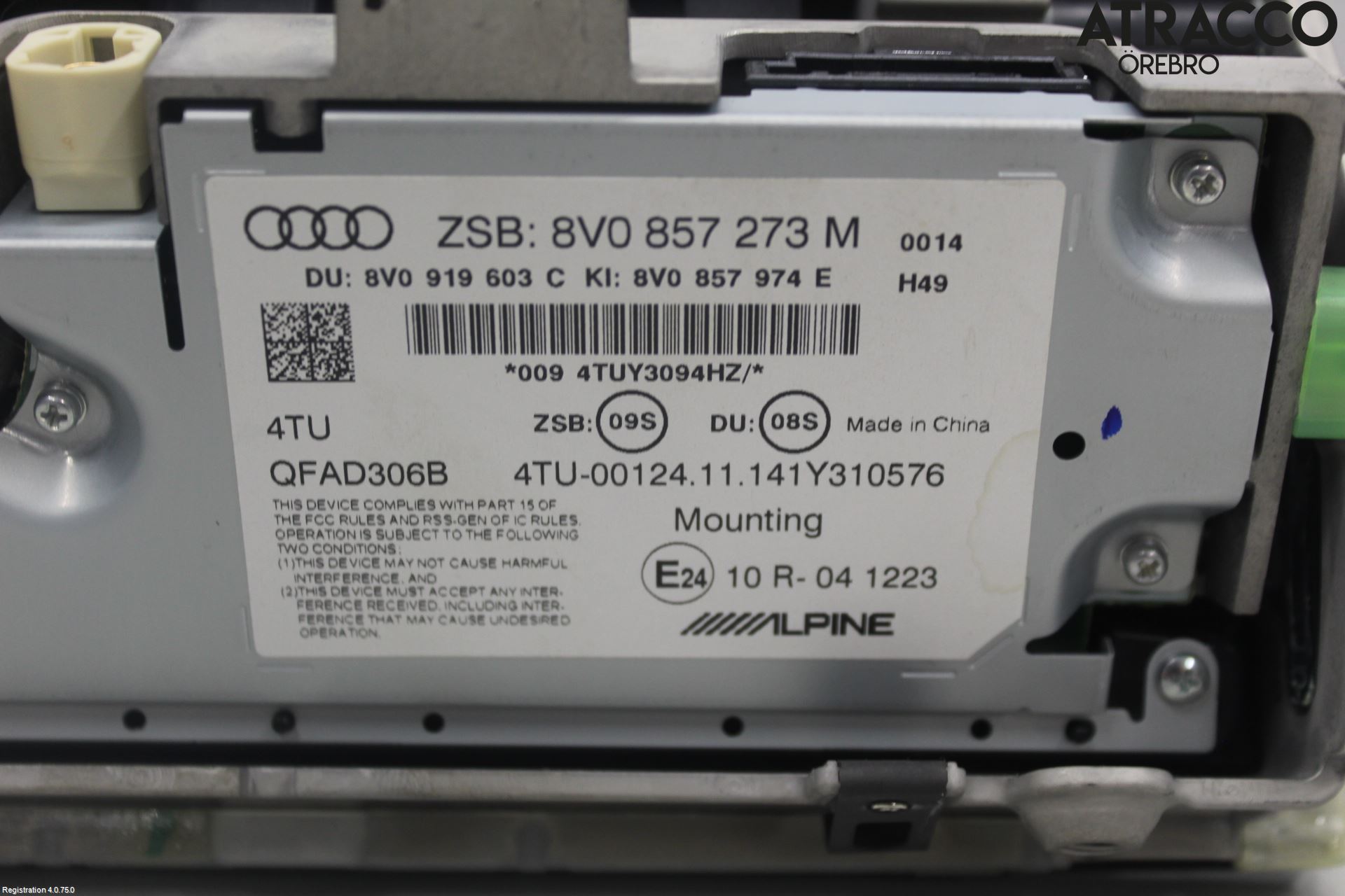 Audi A3/S3 8V 13-20 Instr Skjerm Dvd-Gps-Ac-Tlf