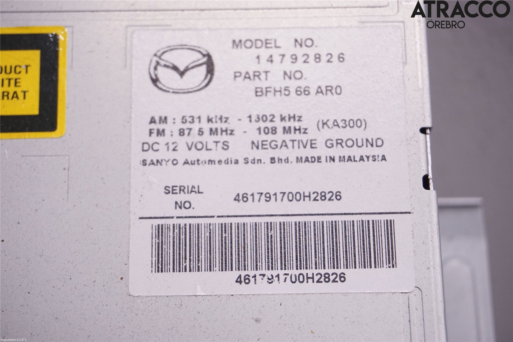 Mazda 3 II 09-13 Stereo Radio Med Cd