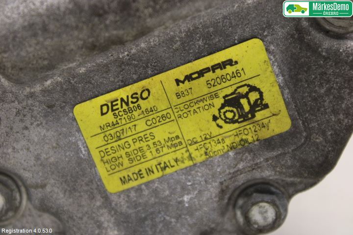 Fiat 500 07- Varme Ac Kompressor