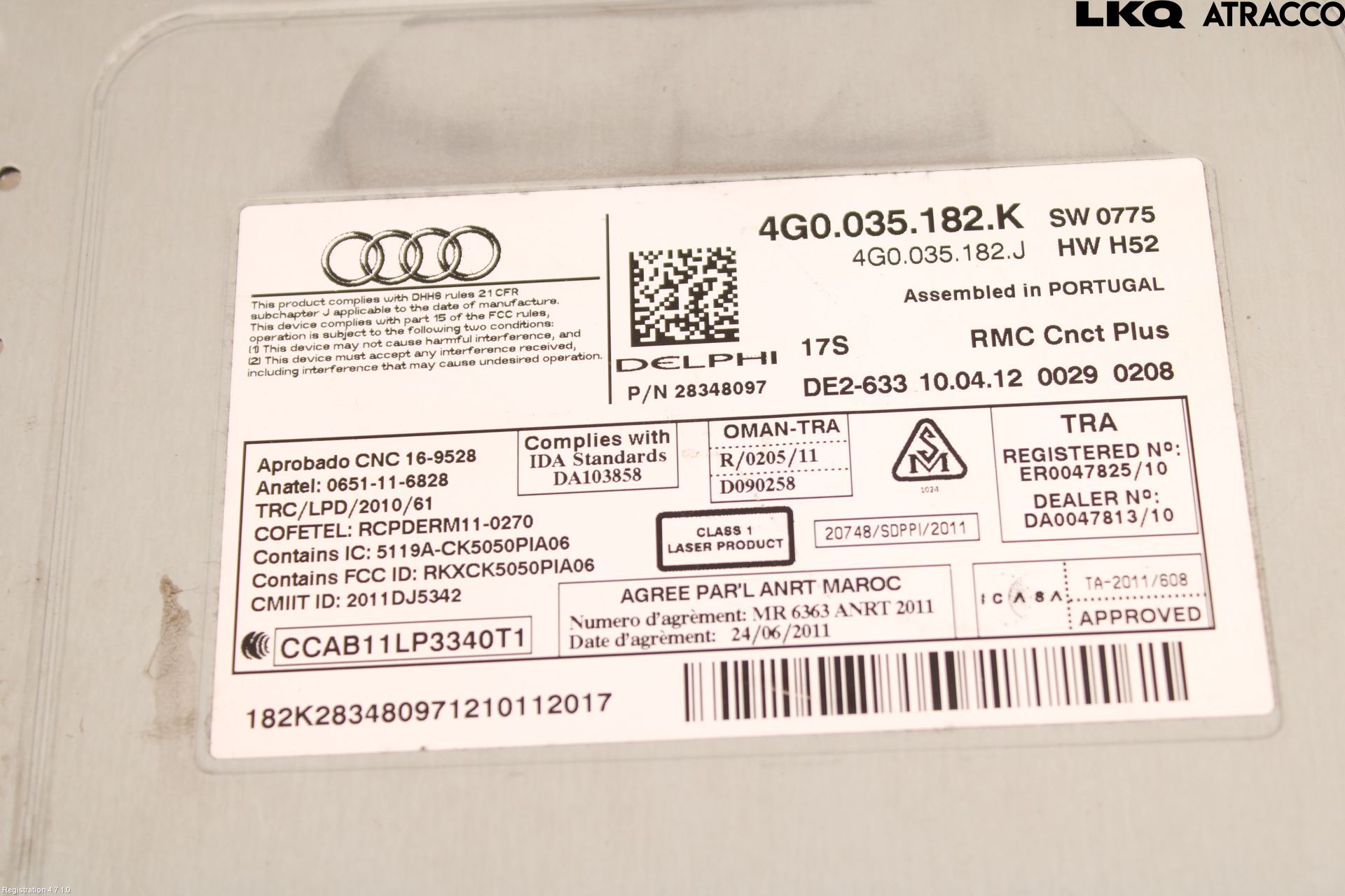 Audi A6/S6 4G 11-18 Stereo Radio Med Cd