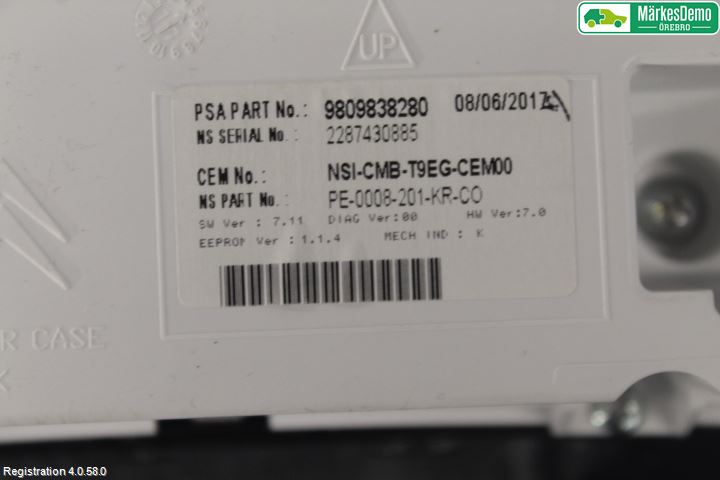 Peugeot 308 14-21 Instr Kombinert