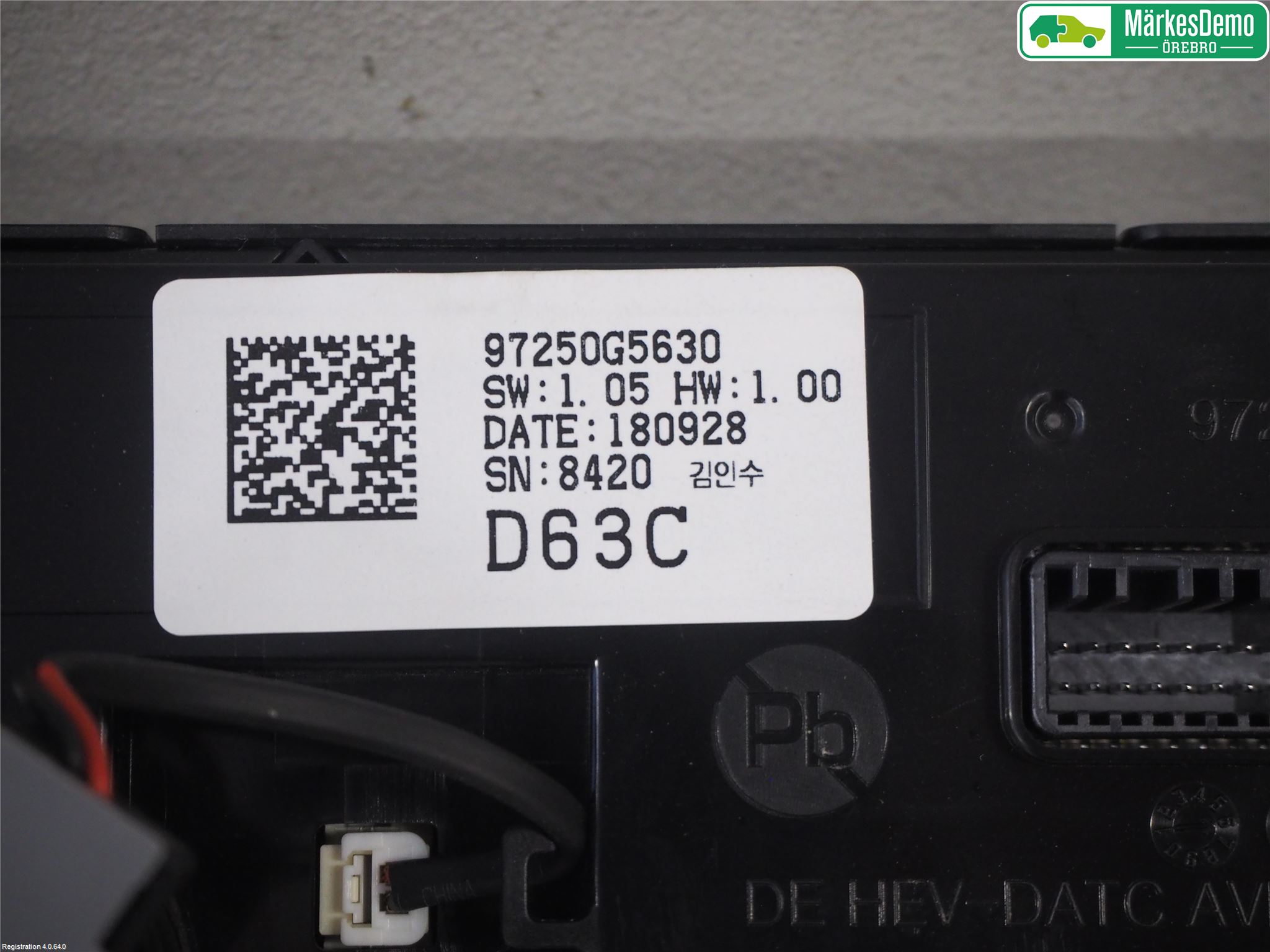 Kia NIRO (DE) 17-22 Varme Ac Betjening-Display