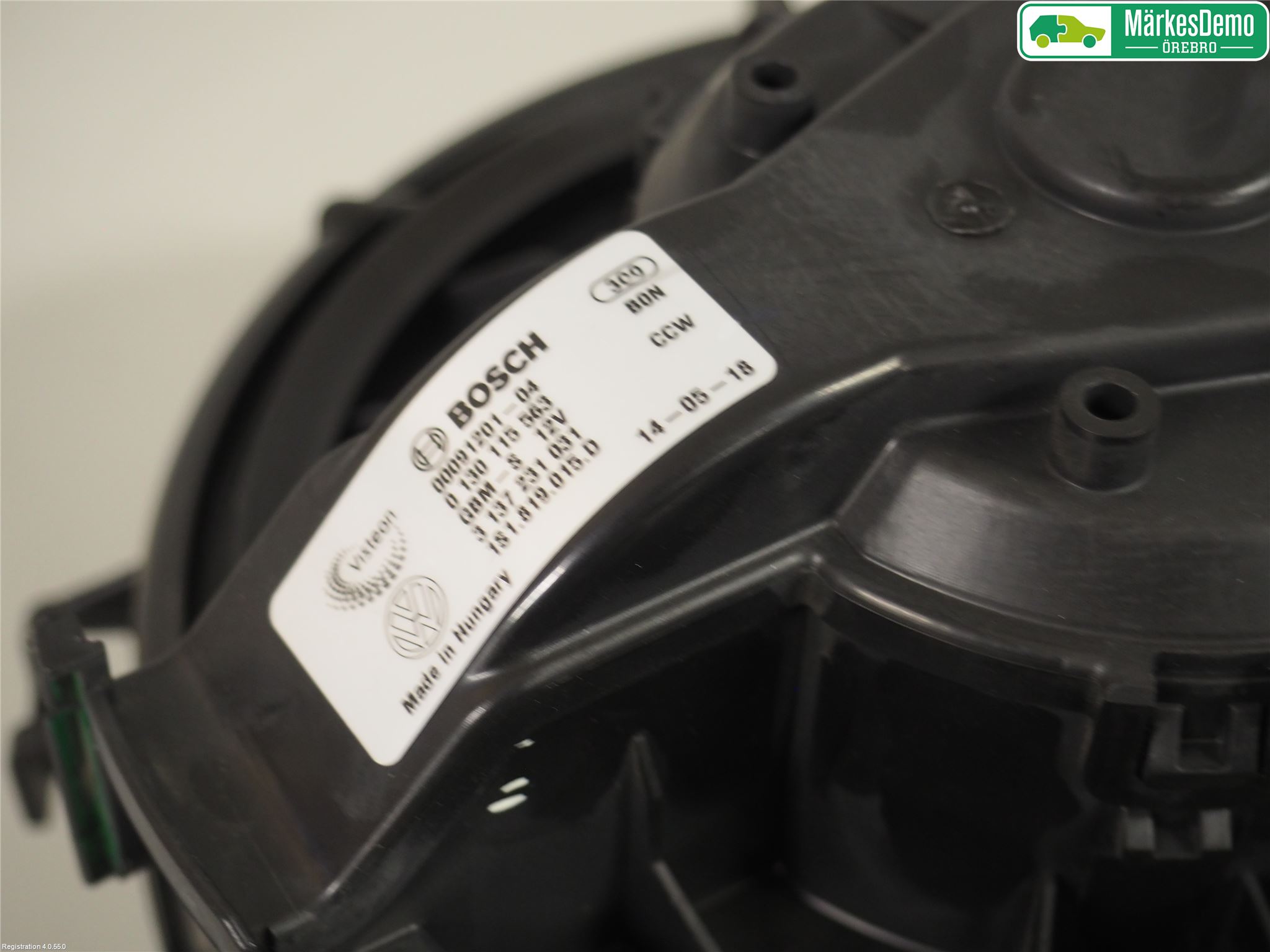 Volkswagen VW UP! / E-UP! Varme Ac Varmeapparatvifte