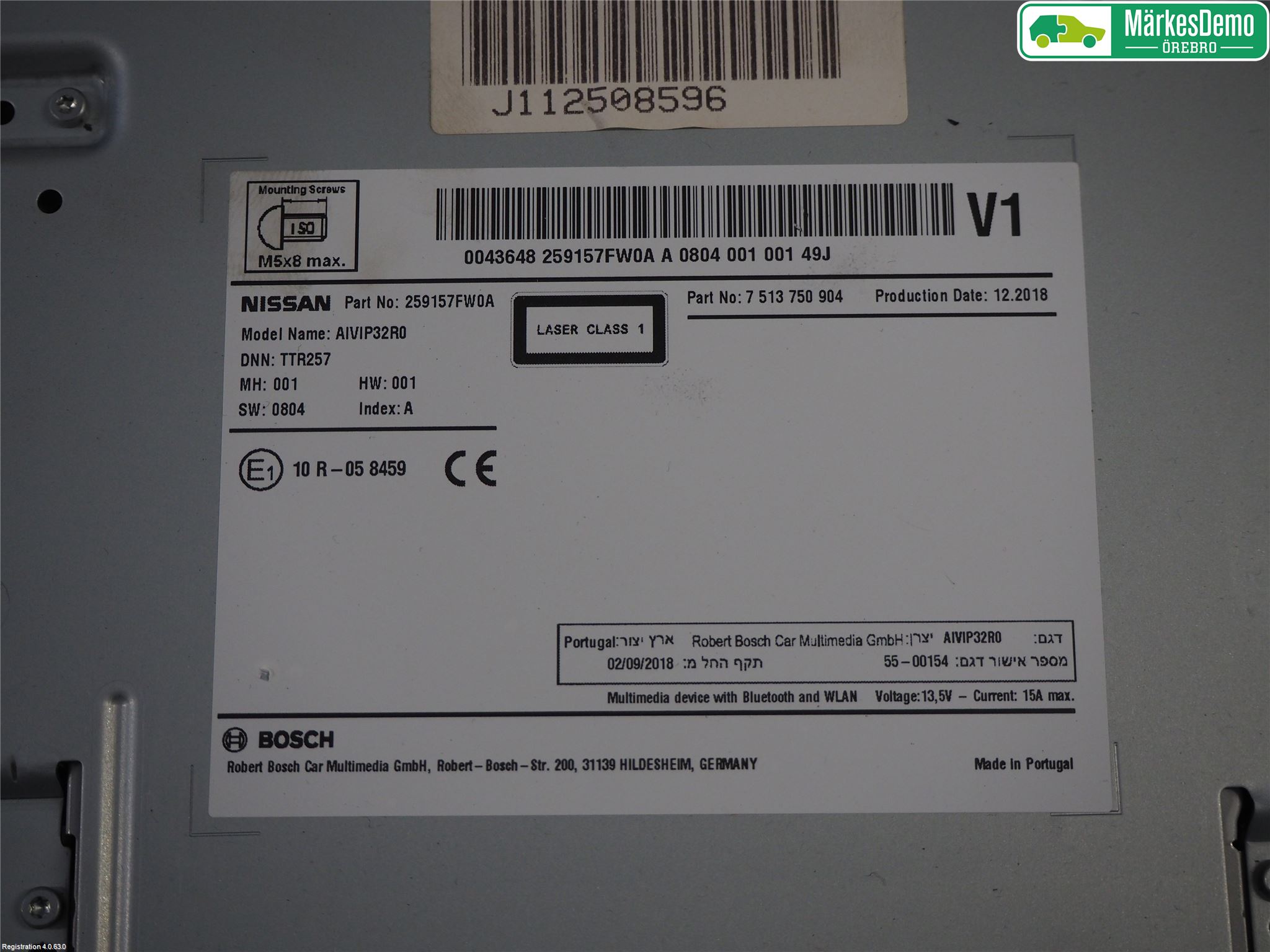 Nissan QASHQAI 17-21 Stereo Radio Med Cd