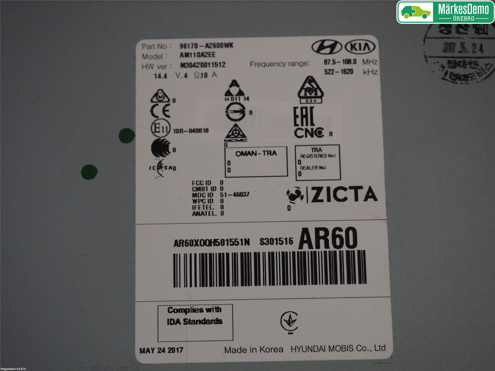 Kia CEED 12-18 Stereo Radio Med Cd