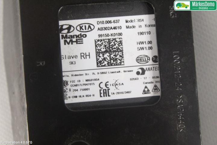 Kia SOUL 09- Sensor Kollisjonsbeskyttelse