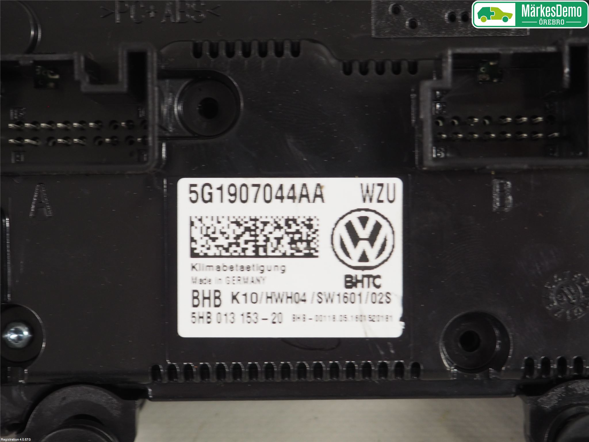 Volkswagen VW TOURAN 16- Varme Ac Betjening-Display
