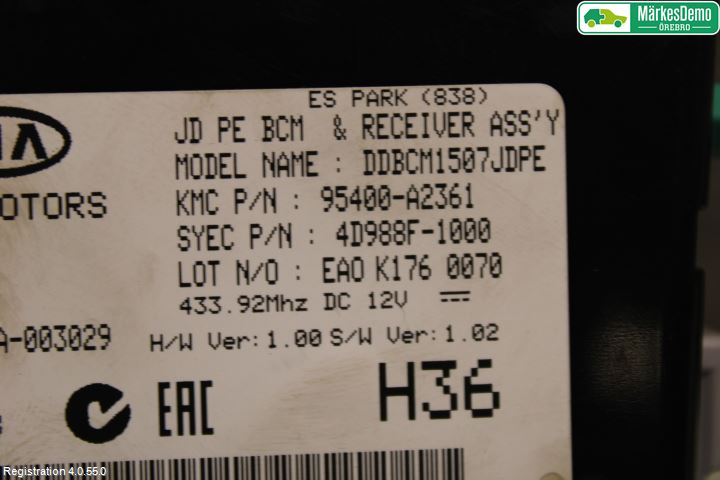 Kia CEED 12-18 Styreenhet Øvrig