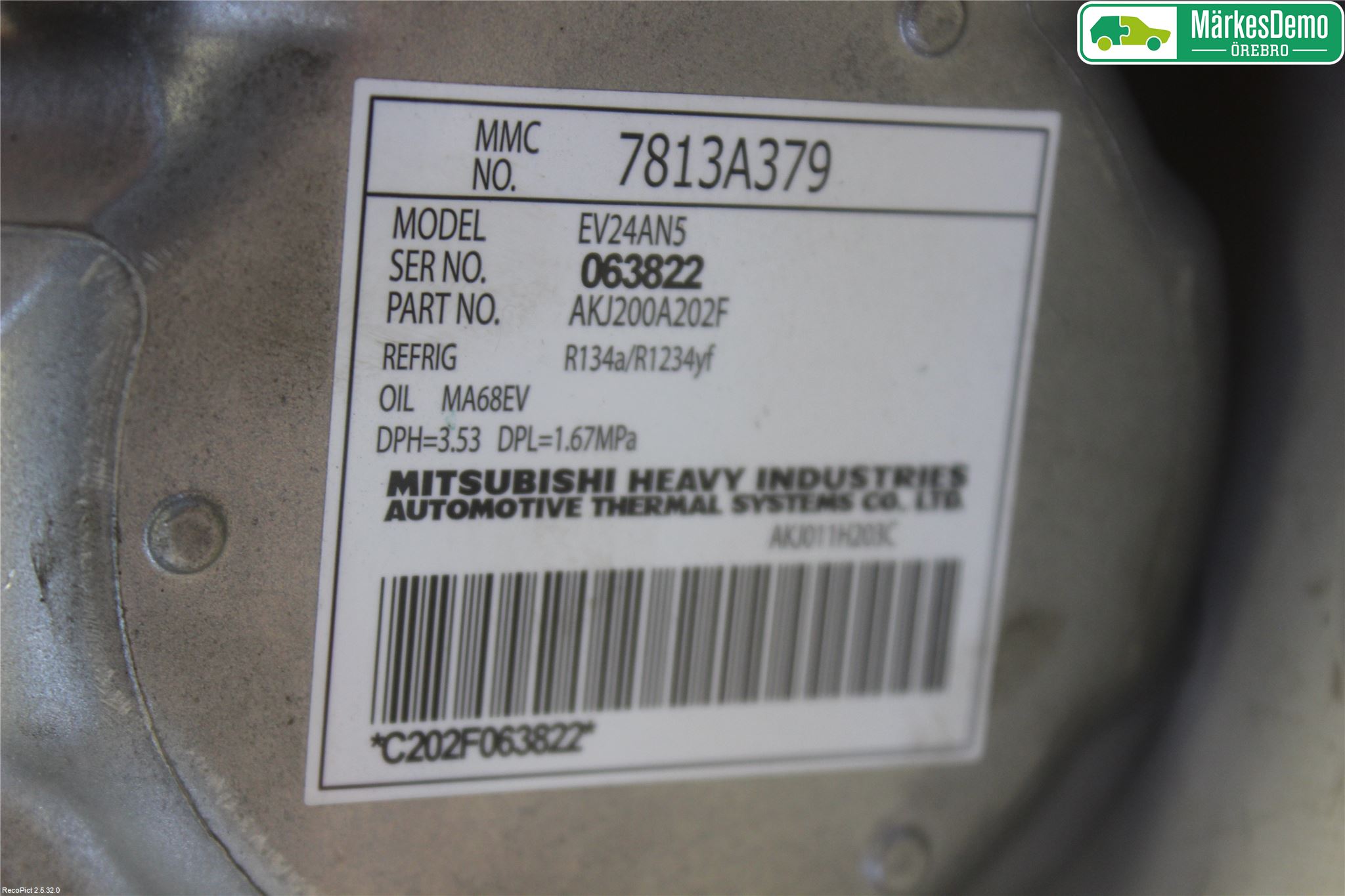 Mitsubishi OUTLANDER 13-21 Varme Ac Kompressor