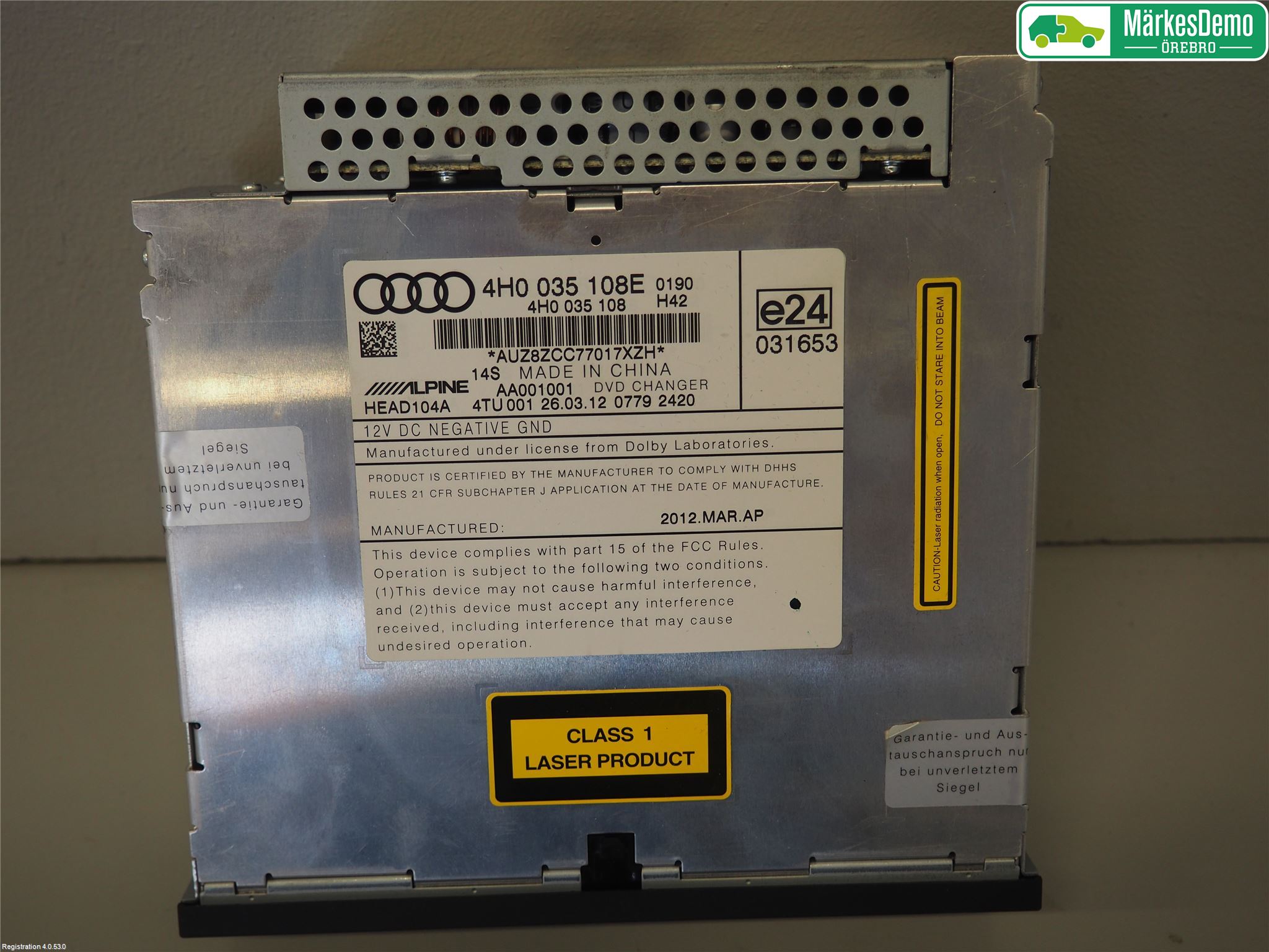 Audi A8/S8 4H 10-17 Stereo Cd Veksler