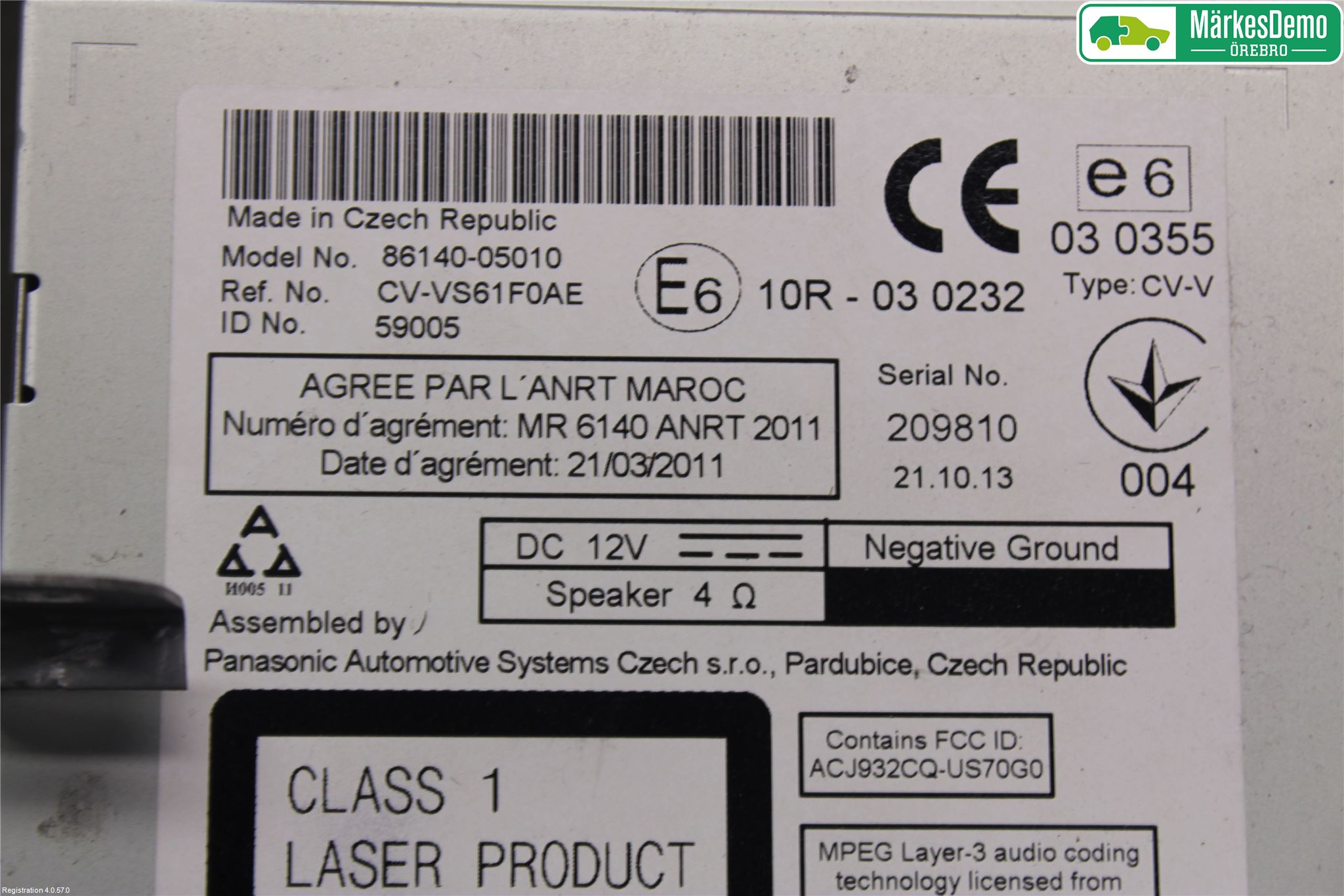 Toyota AVENSIS 09-15 Stereo Radio Med Cd