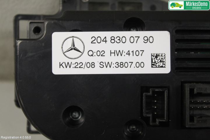 Mercedes-Benz MB C-KLASS (W204) 07-15 Varme Ac Betjening-Display