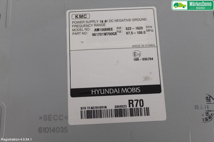 Kia RIO 12-16 Stereo Radio