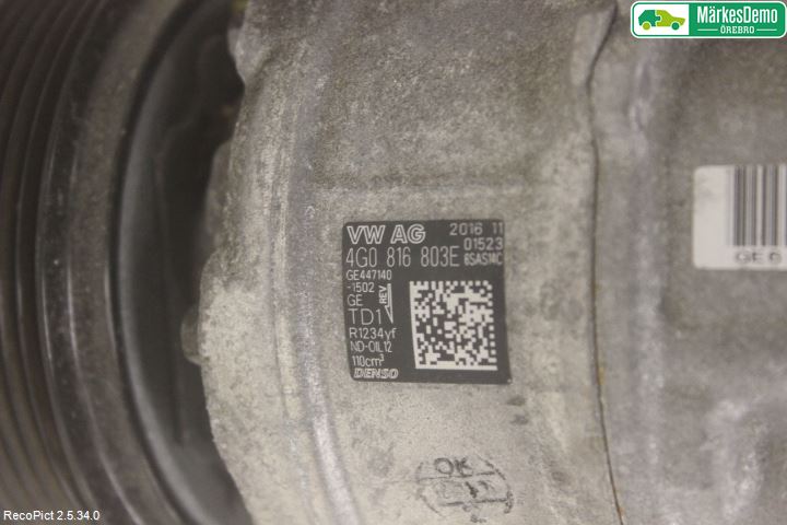 Audi A6/S6 4G 11-18 Varme Ac Kompressor