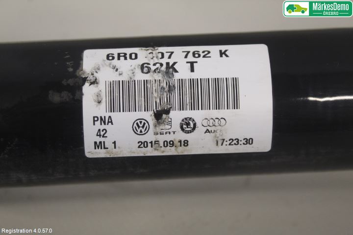 Volkswagen VW POLO 10-17 Drivaksel Foran Kompl Høyre