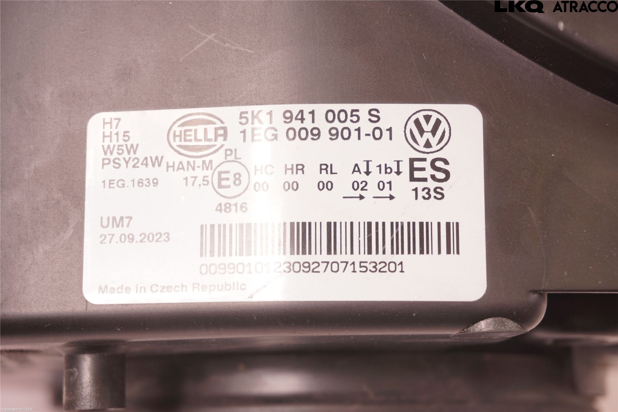 Volkswagen VW GOLF VI 09-13 Frontlykt Venstre