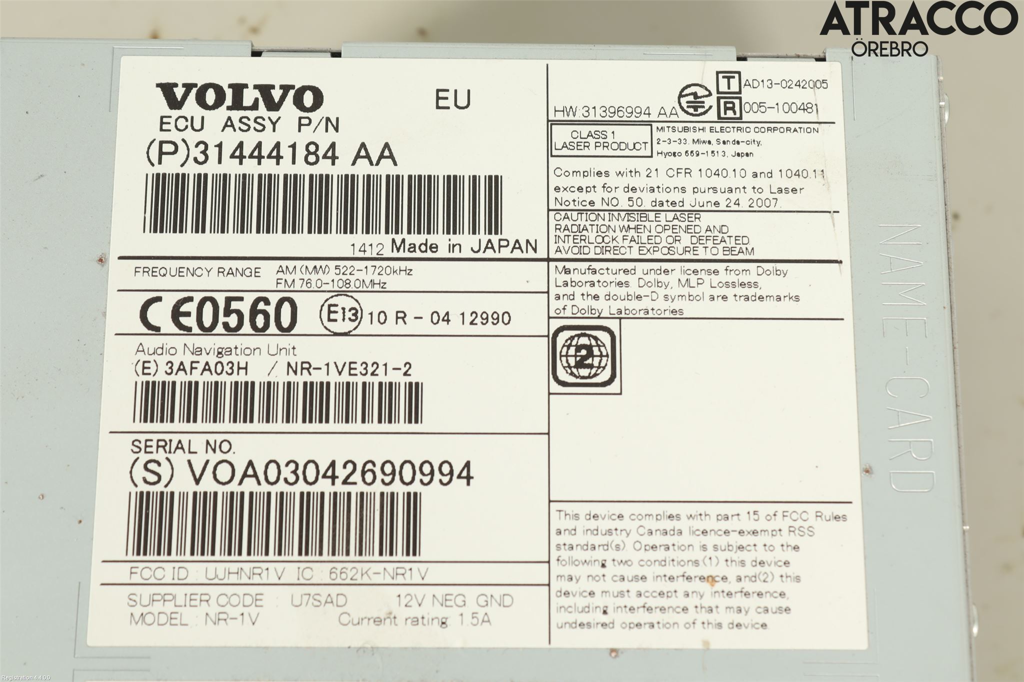 Volvo V70 14-16 Stereo Radio Med Cd