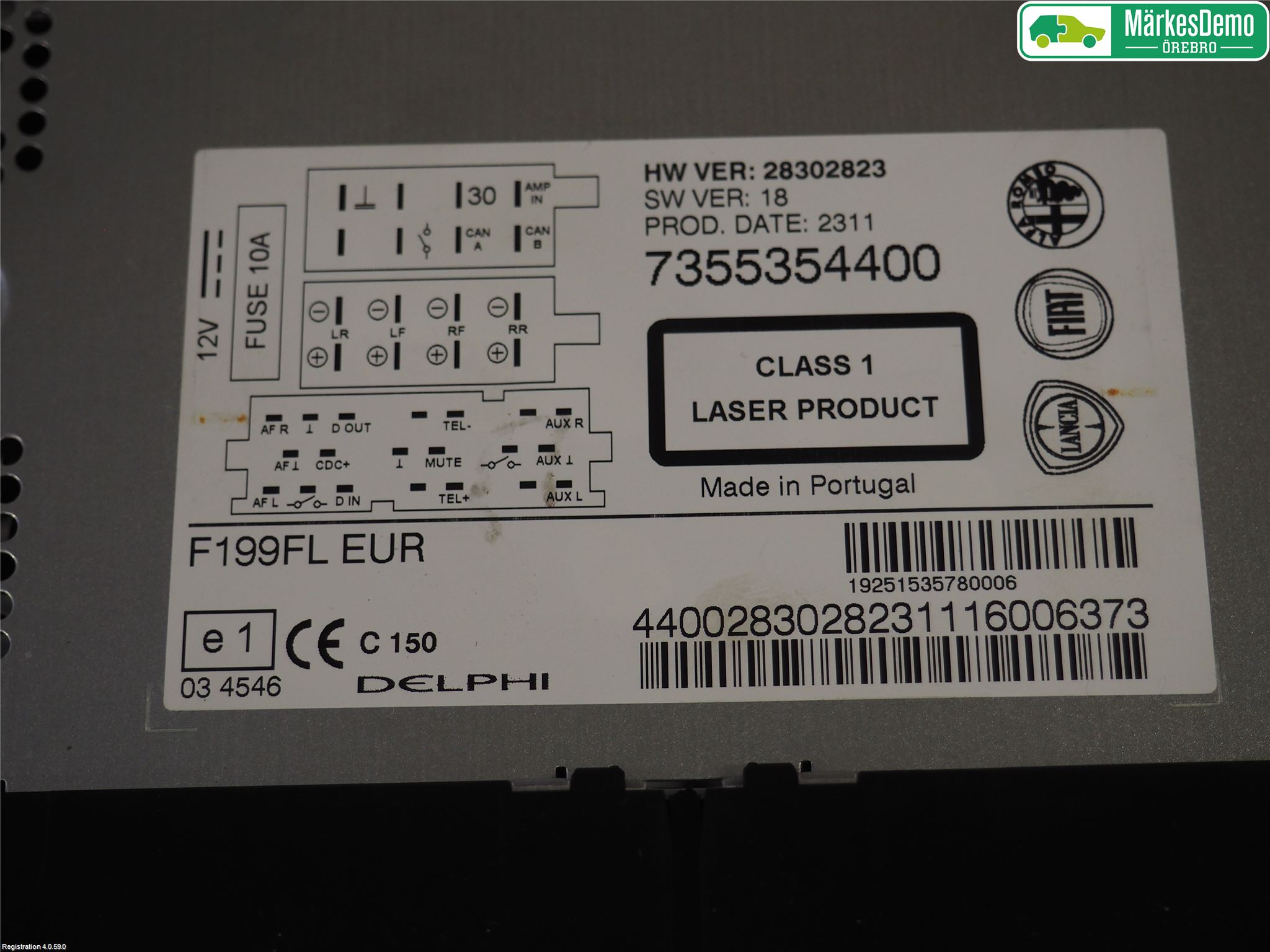 Fiat PUNTO EVO 10-12 Stereo Radio