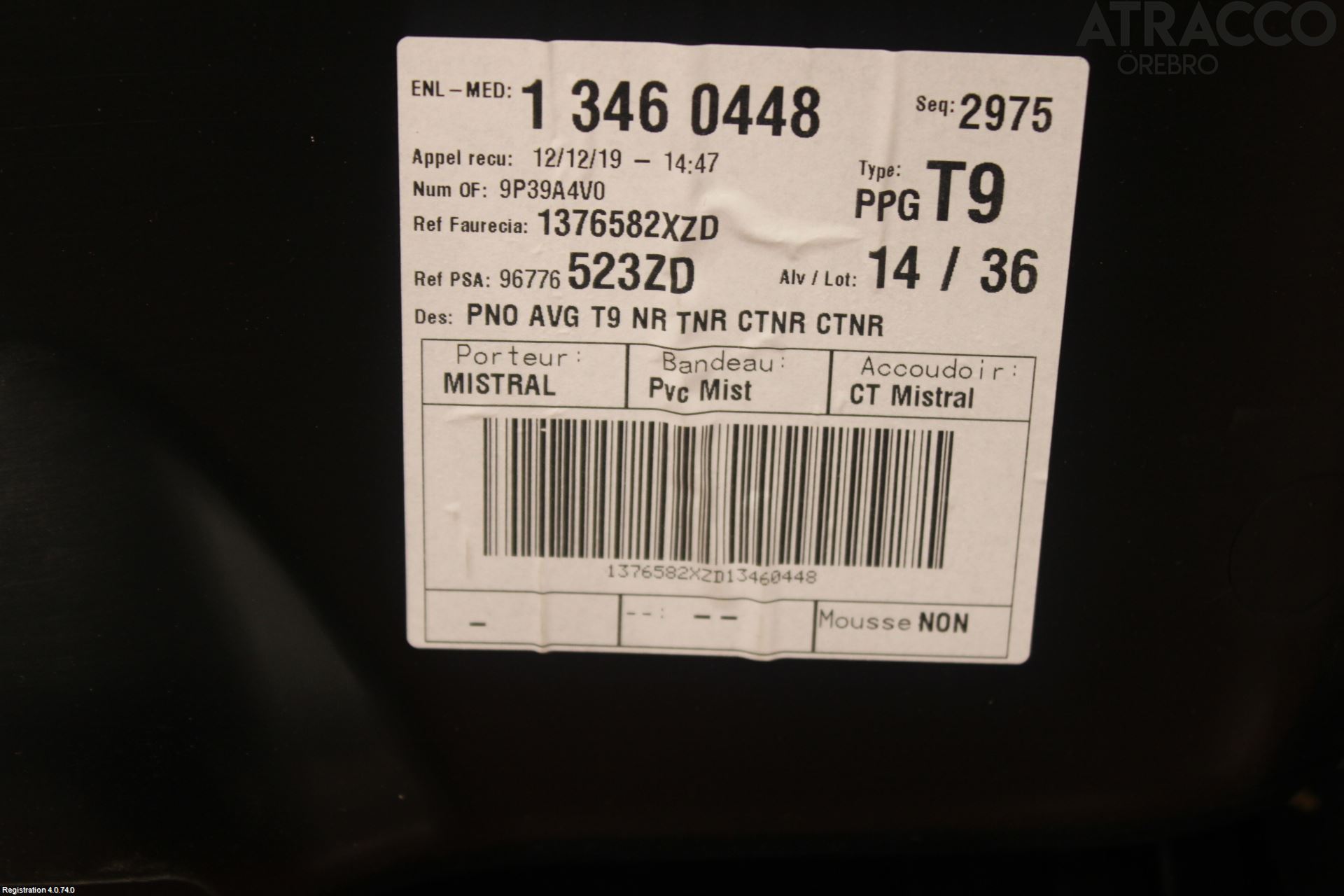 Peugeot 308 14-21 Innr Dørtrekk Venstre