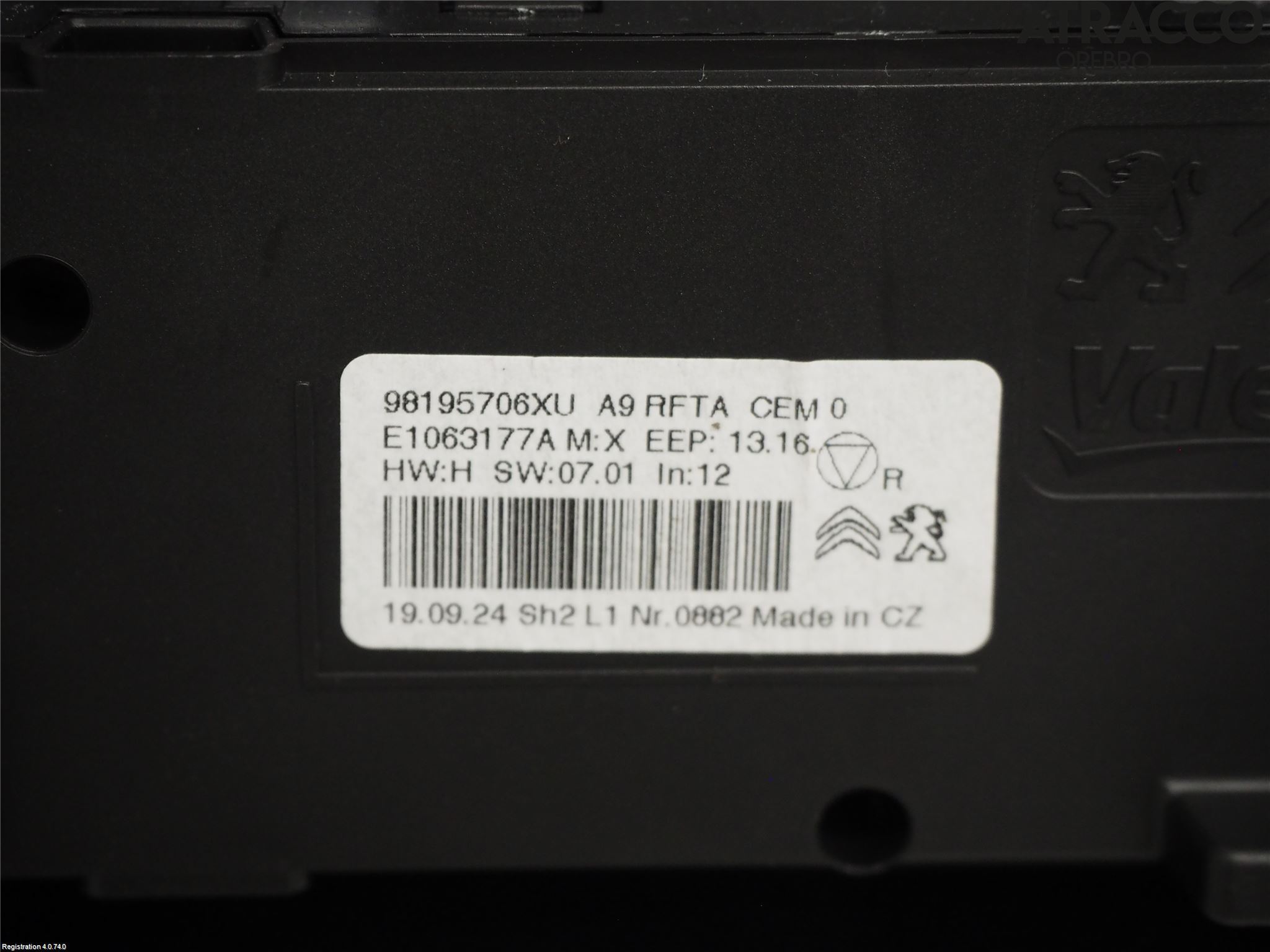 Peugeot 2008 13-20 Varme Ac Betjening-Display