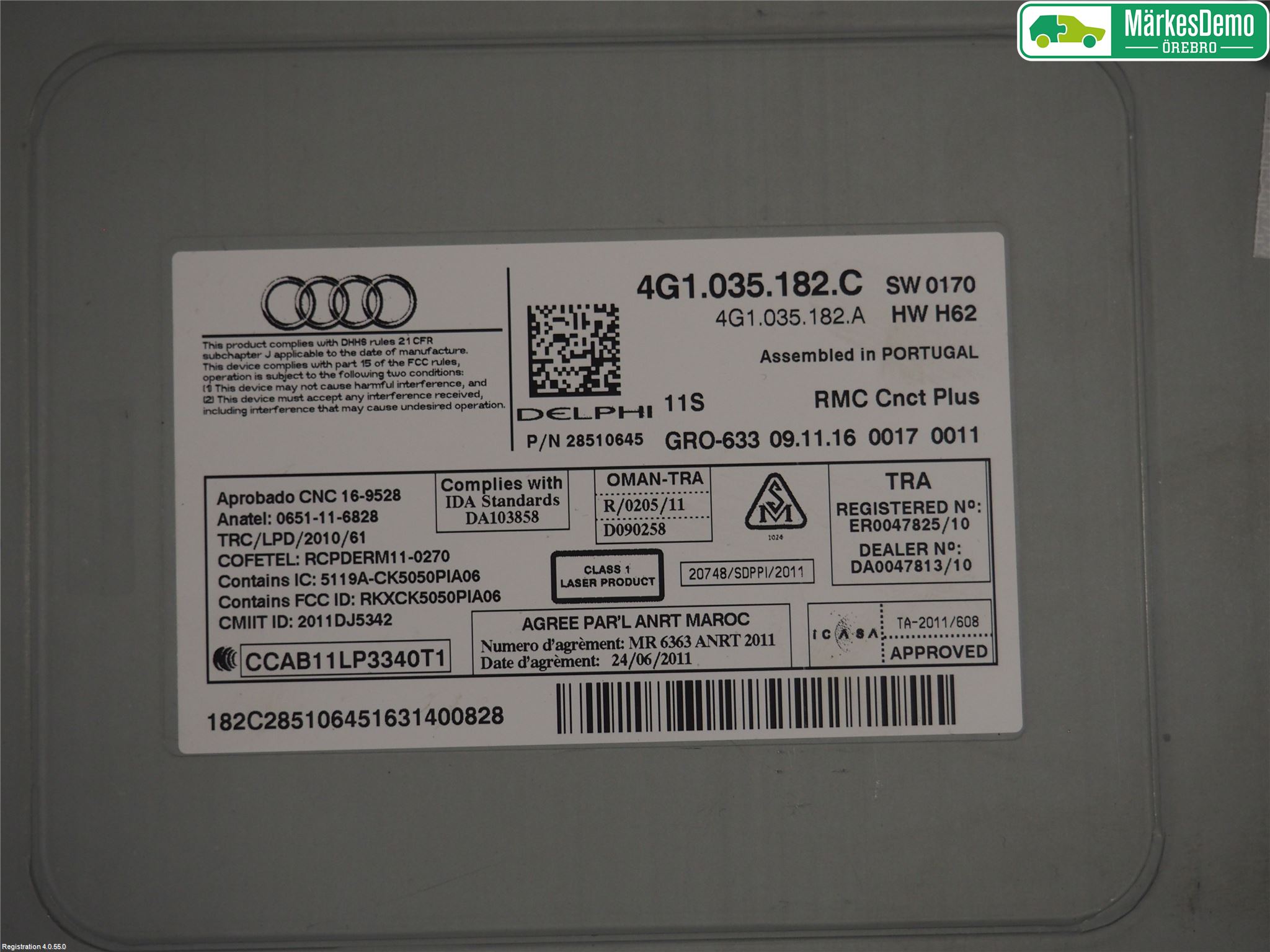 Audi A6/S6 4G 11-18 Stereo Radio Med Cd