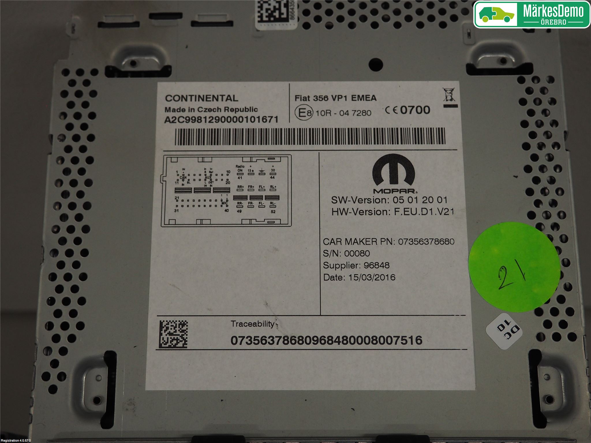Fiat TIPO/CROSS 16- Stereo Radio