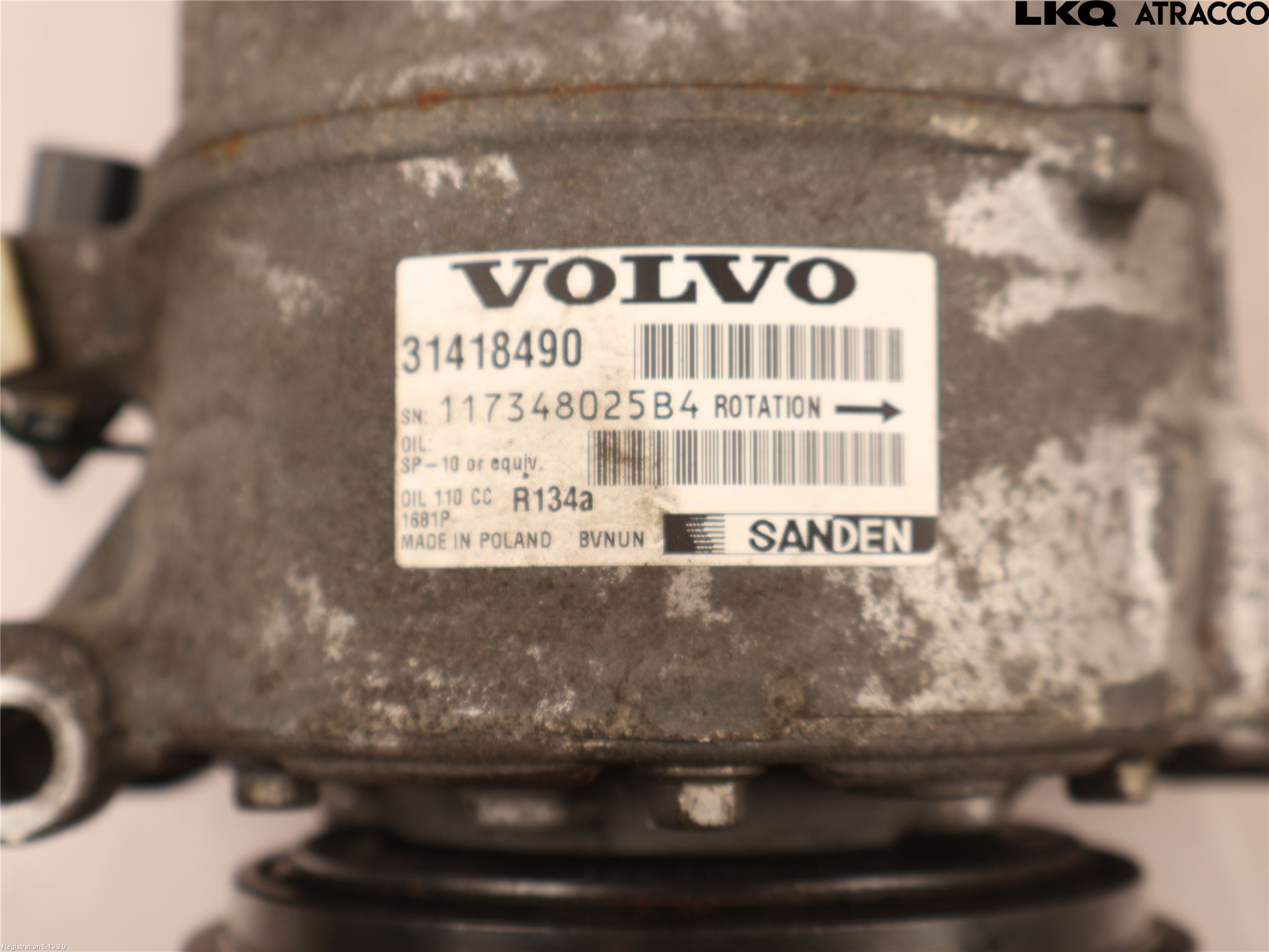 Volvo XC60 14-17 Varme Ac Kompressor