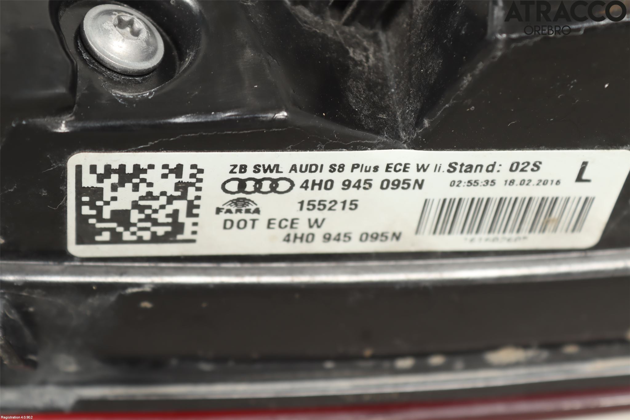 Audi A8/S8 4H 10-17 Baklykt Venstre
