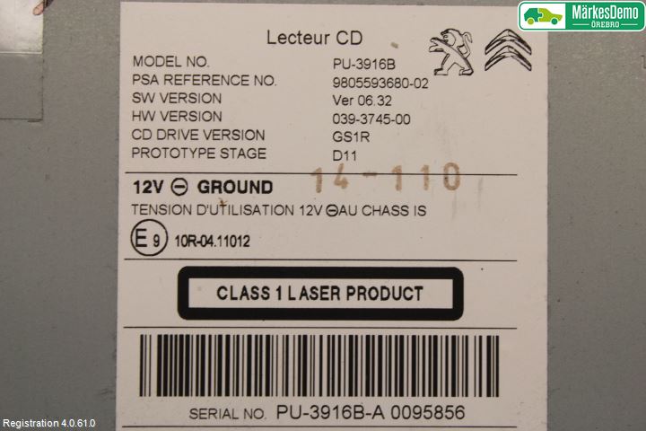 Citroen C4 II 11-18 Stereo Cd Veksler