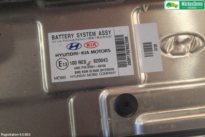 Kia NIRO (DE) 17-22 Hybrid Batteri