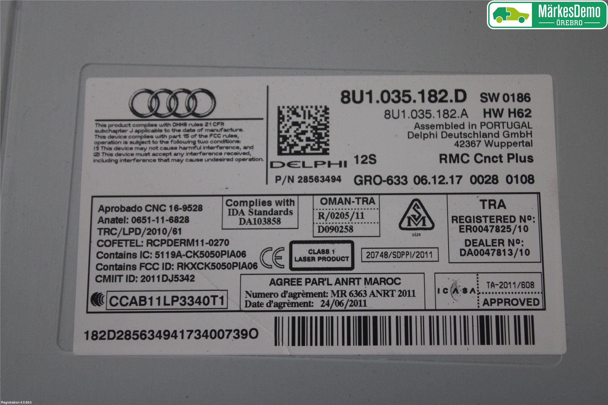 Audi Q3 8U 12-18 Stereo Radio