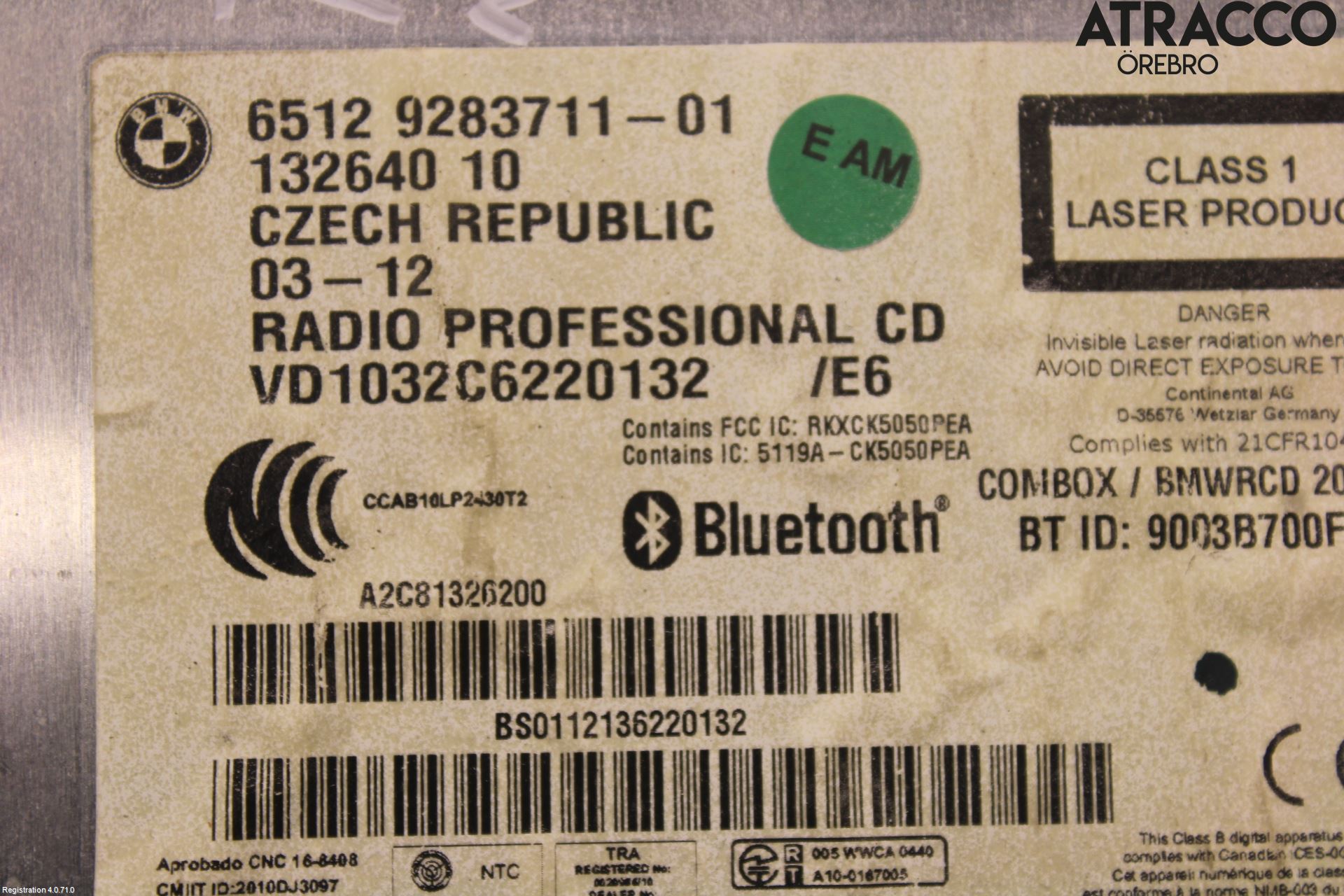 BMW 3 E90/91 SED/TOU 05-12 Stereo Radio Med Cd
