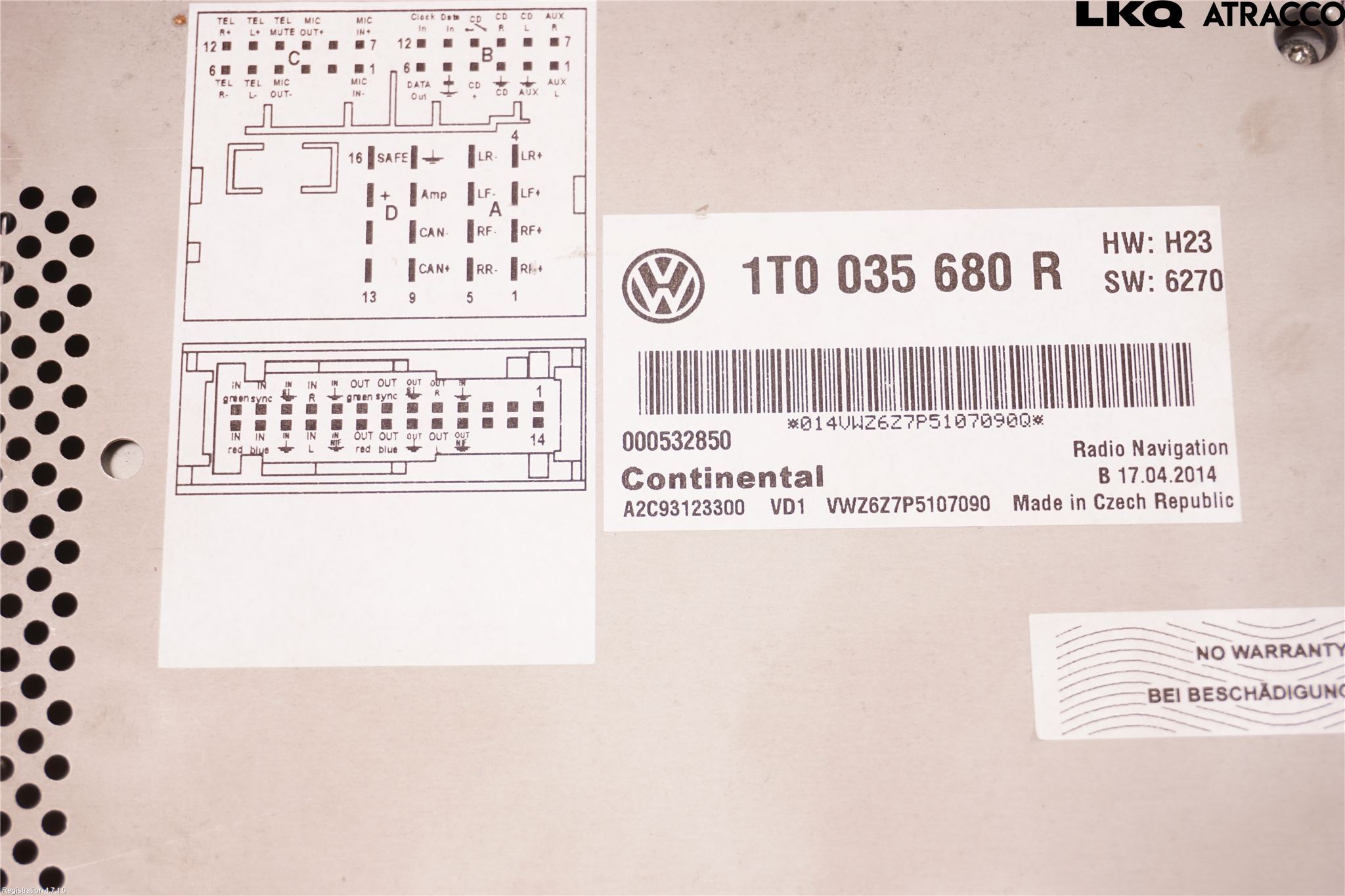 Volkswagen VW PASSAT 11-14 Stereo Radio Med Cd