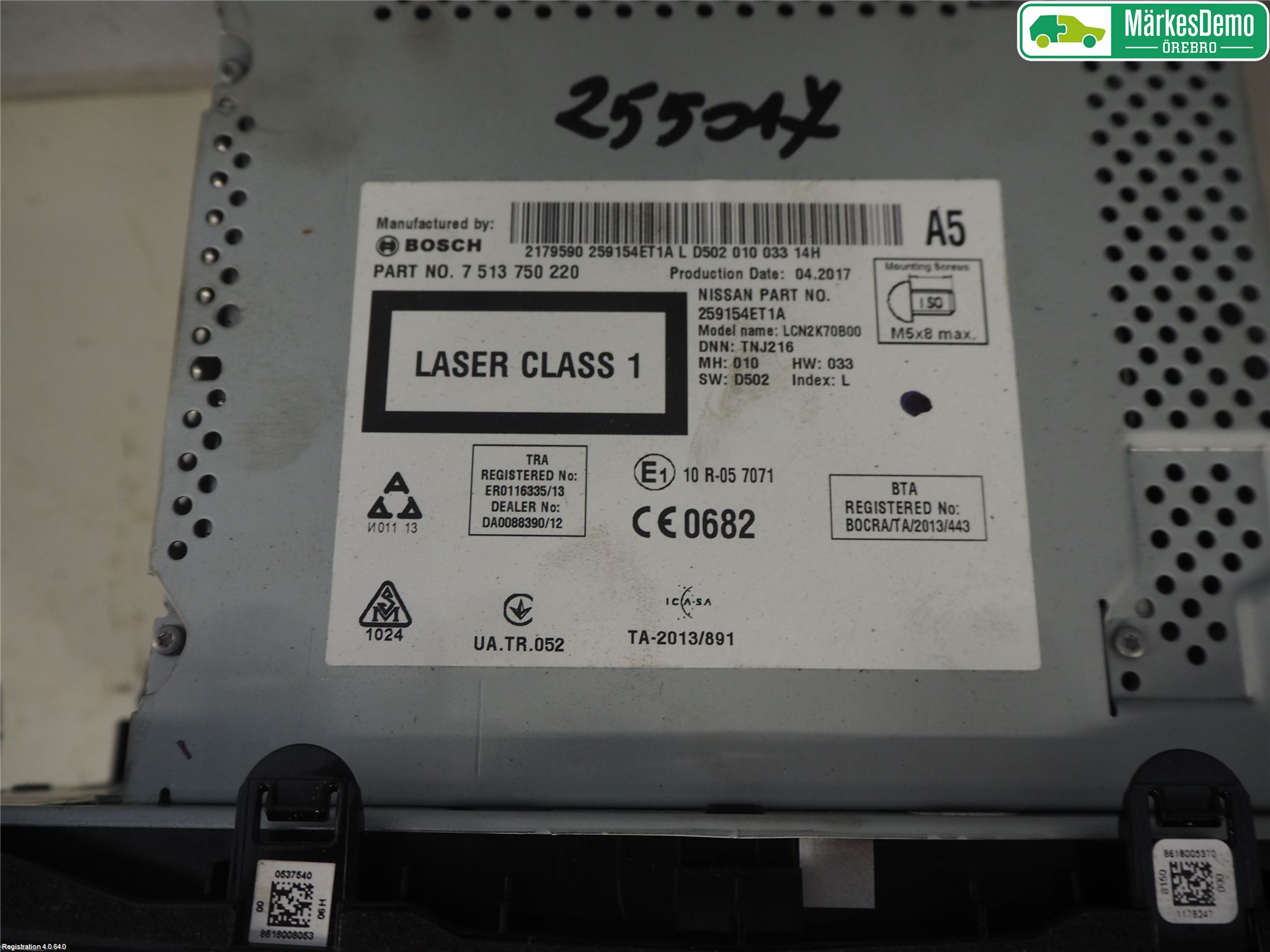 Nissan QASHQAI 14-17 Stereo Radio Med Cd