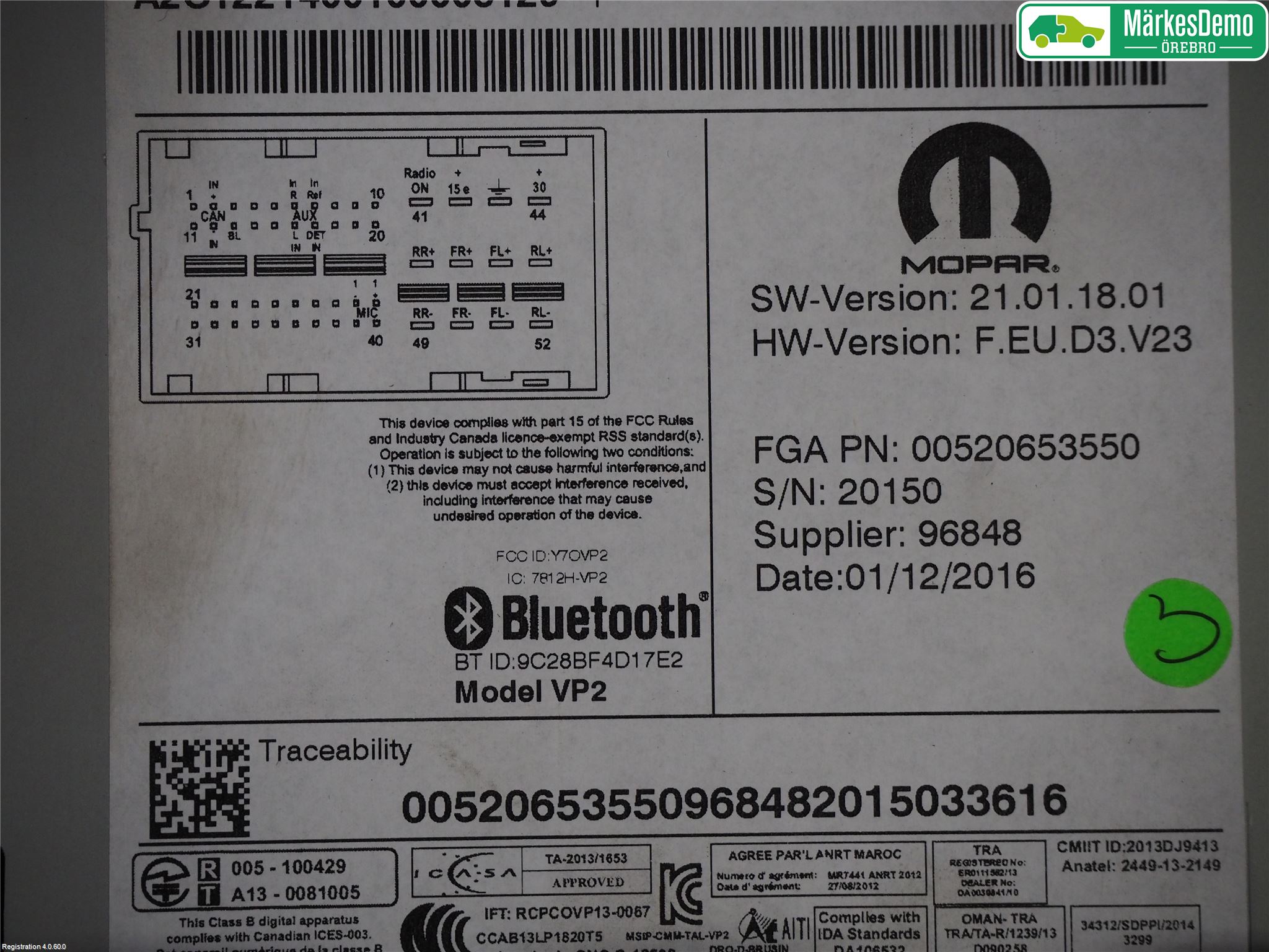 Fiat TIPO/CROSS 16- Stereo Radio