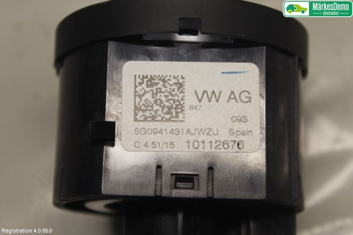 Volkswagen VW POLO 10-17 Bryter Hovedlys