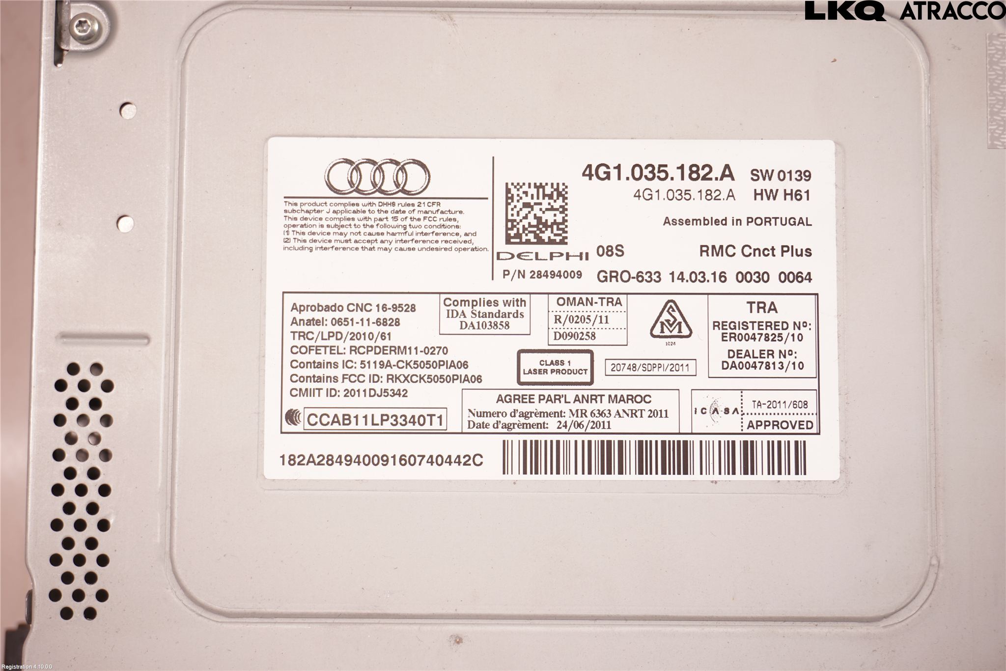 Audi A6/S6 4G 11-18 Stereo Radio Med Cd