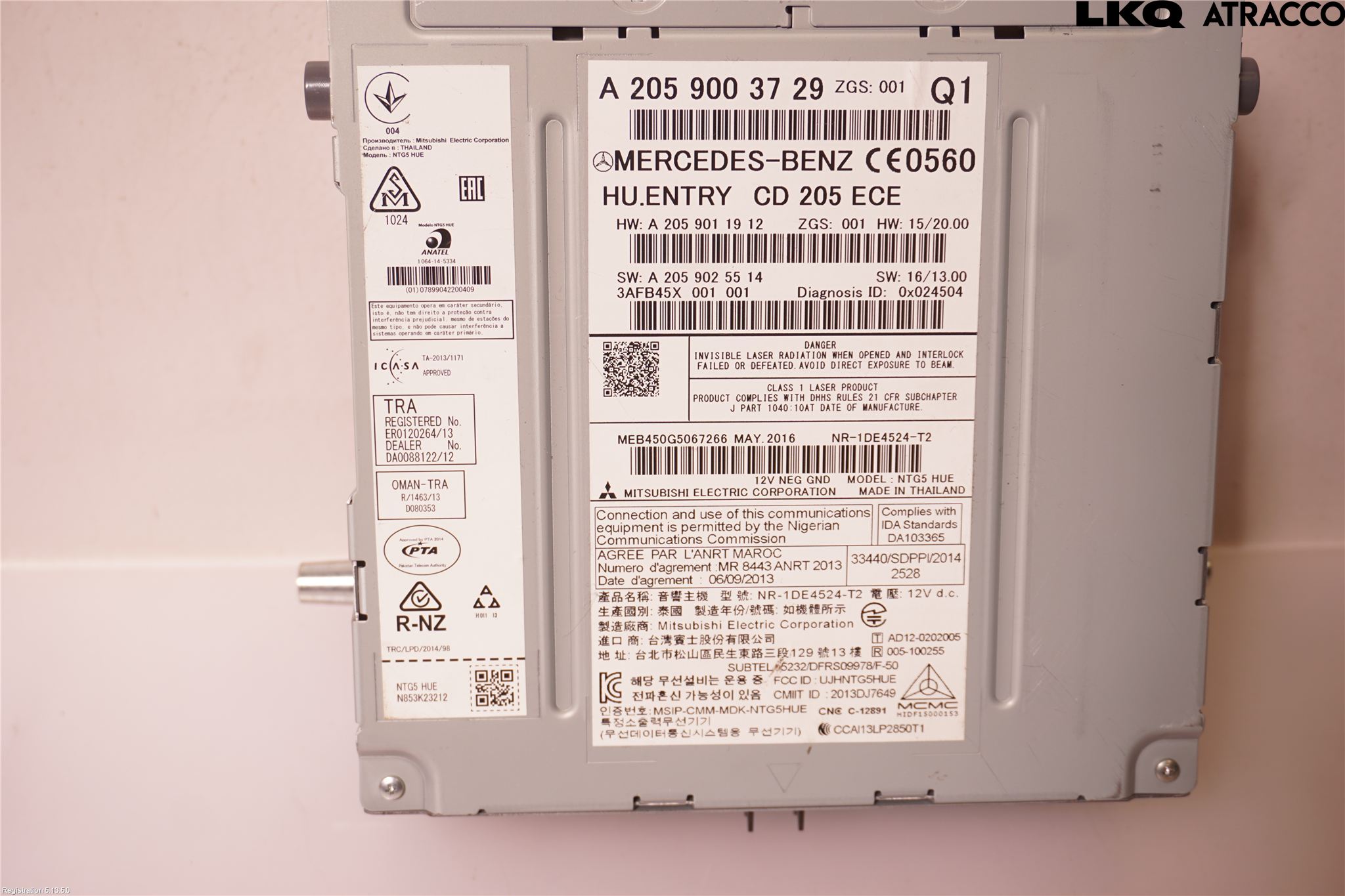 Mercedes-Benz MB C-KLASS (W205) 14-21 Styrenhet Multimedia